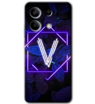 Xiaomi Redmi Note 13 Pro 5G Kılıf HD Desen Baskılı Kılıf - Dark Neon Yaprak V Harfi