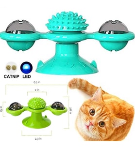 Catnipli Kedi Oyuncağı Kedi Dikkat Oyunu Led Işıklı Dönen Kedi Oyuncağı Vantuzlu Kedi Oyun Yeni Ürün (Karışık)