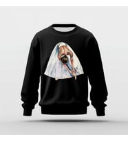 Beyaz Balerin Baskılı Basic Sweatshirt (Siyah)