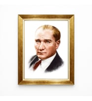 Tablore Mustafa Kemal Atatürk Yağlı Boya Efektli Modern Sanat Kanvas Tablo