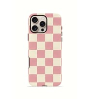 iPhone 16 Pro Max Vorian Çift Katmanlı Kılıf Blush Checker