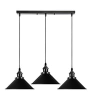 RİOLİGHT VİNTAGE,RETRO,RUSTİK, MASA ÜSTÜ SİYAH 3XE27 DUYLU METAL SARKIT AVİZE UZUNLUK:60CM