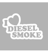 I Love Diesel Smoke Araba Sticker siyah 15x10 CM (Beyaz)