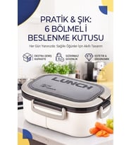 6 Bölmeli Taşınabilir Yemek Kabı Beslenme Kutusu Saklama Kabı
