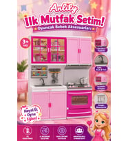İlk Mutfak Setim 3+ Yaş Zengin Aksesuarlı ve Açılabilir Dolaplı Eğitici Oyuncak Evcilik Seti
