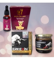 Q7 Gold 30 ml Kadın Destekleyici ve Istek Arttırıcı Damla+Orjinal Erkexin Ballı Bıtkısel Karışım Macun 43 gr