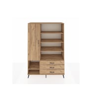 Hyperion Gardrop 9 Raflı 3 Çekmeceli Tek Kapaklı  132x44x195 Çam-Çam
