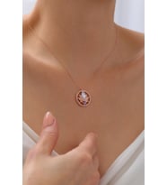 Gümüş Lotus Çiçeği Kolye  925 Ayar Gümüş Kolye (Beyaz)