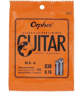 Orphee NX-4 Klasik Gitar Re (D) Teli - 4. Tel (Aksesuar - Yedek Tek Tel)  Gümüş Kaplama Bakır Sargı, Güçlü Rezonans ve Sıcak Alt Tonlar  Uyum: Tüm Klasik Gitarlar