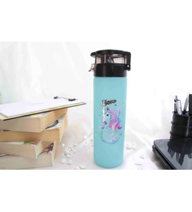 Unicorn Temalı - Baskılı Cam Suluk & Termos - 550 ml