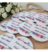 30 Adet Kırmızı Çiçekli Açacak Magnet Söz Nişan Nikah Hediyesi Nikah Şekeri Metal 6 Cm-