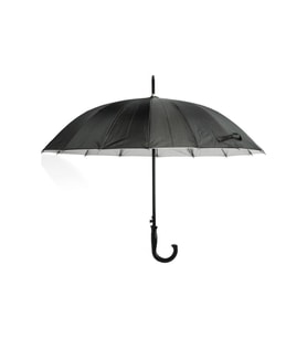 Siyah J-38 Otomatik Baston Şemsiye 16 Telli 100 cm Çaplı Desenli Kumaş