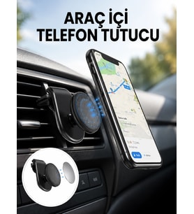 Güçlü Mıknatıslı Araç İçi Telefon Tutucu - Evrensel Uyum Yeni Nesil