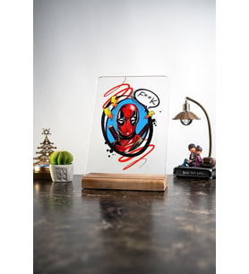 Ev Deadpool Marvel, Eşya, Ürünler, Masa Dekoratif Ahşap Obje
