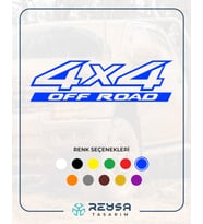 4x4 Ofroad Sticker 17x17 Cm Mavi