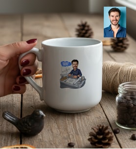 Kişiye Özel Karikatürlü Makine Mühendisi Kupa Bardak Mühendisler Günü Hediyesi
