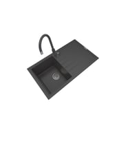 POLEX Cristalüx Granit Eviye P-03+Swan-3 Antrasit