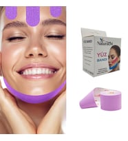 Beauty Tape Yüz Yogası İçin Face Tape Yüz Germe Bandı Mor Renk