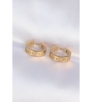 Model Çelik Gold Renk Cartier Model Halka Küpe - TJ-BKP9004