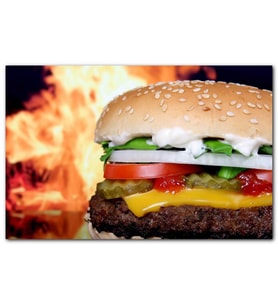 Cakatabloo Izgara Alevi ve Yakın Çekim Burger MDF Tablo