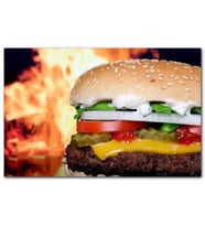 Cakatabloo Izgara Alevi ve Yakın Çekim Burger MDF Tablo