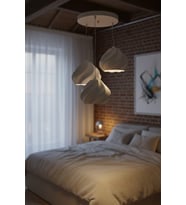 Beyaz Minimal Dalga Tasarım 3’lü Sarkıt Avize, Modern Ev Aydınlatma