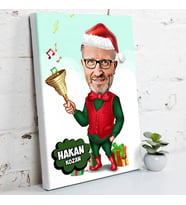 Erkeklere Özel Karikatürlü Kanvas Tablo