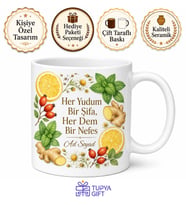 Vitamin Çayı Temalı Baskılı Kupa Bardak Hediye Porselen Mug Özel Tasarım