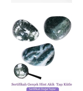 Sertifikalı Gerçek Hint Yosun Akik Taşı Kütle (Çok Renkli)