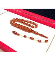 BEYZİ MODEL KAHVERENGİ ZAR KAHRİBAR TESBİH 