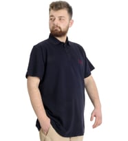 Mode XL Büyük Beden Erkek T-shirt Polo CARPE DIEM 23333 Lacivert