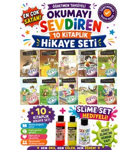 2.Sınıf Öğretmen Tavsiyeli Okumayı Sevdiren 32 Sayfa 10 Kitaplık Hikaye Seti-2 (Slime Set Hediyeli)