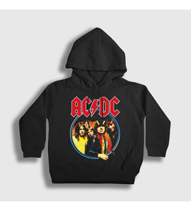 Presmono Unisex Çocuk Siyah Highway To Hell Cover AC/DC Kapüşonlu Sweatshirt 6376tt