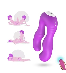 SERAPH PRO Kablosuz Kumandalı Strapless Çift Taraflı G Spot Çatal Vibratör - Mor