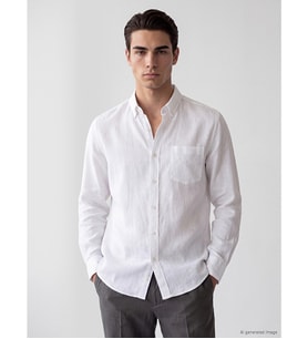 LCWAIKIKI Classic Beyaz Regular Fit Armürlü Erkek Gömlek