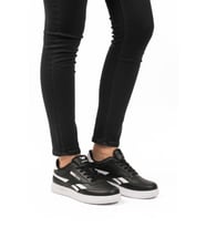 Walkway Siyah Beyaz Bağcıklı Hafif Cilt Unisex Spor Ayakkabı Marlow G (Siyah - Beyaz)