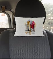 BK Gift Kişiye Özel İsimli Newyork Tasarımlı Dikdörtgen Araç Koltuk Yastığı-1