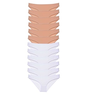 Mulvxbrf Brf02 12 Adet Süper Eko Set Likralı Kadın Slip Külot Ten Beyaz (Mulvix)