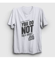 Presmono Unisex Beyaz Rule Film Dövüş Kulübü Fight Club T-Shirt 244530tt (Beyaz)