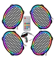 Poke PK-5653 4 Adet Oval Oto Hoparlör Kapağı Kumandalı Pixel Ledli RGB Animasyonlu Kapak