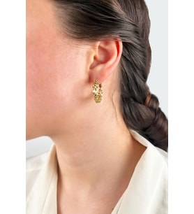 Halka Tırtıklı Küpe 2cm - Gold