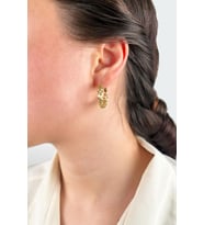 Halka Tırtıklı Küpe 2cm - Gold