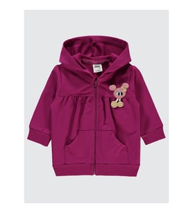 Civil Baby Kız Bebek Kapüşonlu Hırka 6-18 Ay Orkide Moru (Mor)