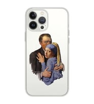 Iphone 12 Pro Uyumlu Van Gogh & İnci Küpeli Kız Tasarımlı Şeffaf Telefon Kılıfı