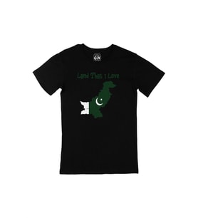 Land That I Love Pakistan Siyah Tişört