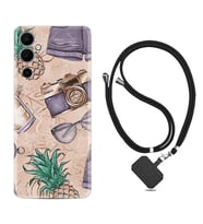 Tecno Pova Neo 2 Kılıf Resimli Boyun Askılı İpli Desenli Silikon Ananas Camera Glass 1357