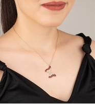 925 Ayar Gümüş Rose Mineli Kelebek Kolye