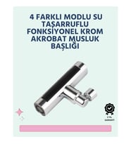 Mey İthalat® Krom Kaplamalı Çok Fonksiyonlu Musluk Başlığı Paslanmaz Malzeme