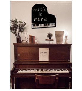 Music Is Here Piano Müzik Ahşap Mdf Dekoratif Tablo Music-is-here