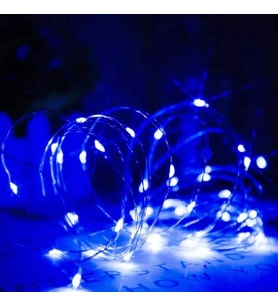 2 METRE MAVİ PİLLİ LED IŞIK ULTRA PARLAK CANLI MAVİ IŞIK SABİT YANAR MİCRO DÖKME LED SU GEÇİRMEZ